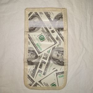 Wallet 100 Dollar Print Casual Utility Unisex Unique Gift Birthday Green Cream